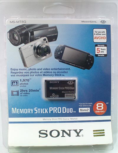   8 Sony MagicGate Mark2 MemoryStick Pro Duo Card, original