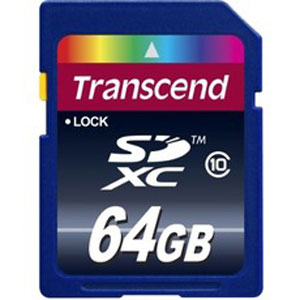 Карта памяти 64ГБ Transcend  SecureDigital XC Class10